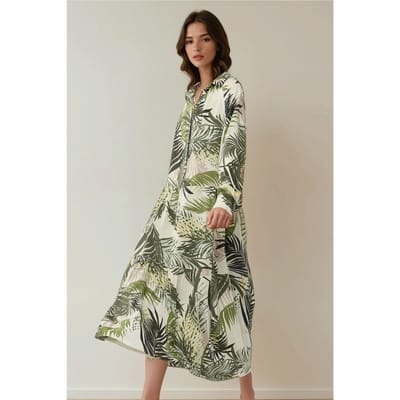 Shirtkraag Bloemenpatroon Maxi-jurk
