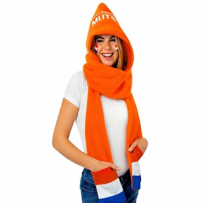 Oranje - 3 in 1 Muts, Sjaal & Wanten - EK/WK - Koningsdag - 160 x 60 cm