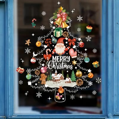 FraaiGaaf Raamstickers kerst - Kerstboom, kerstballen & raamdecoratie feestdagen