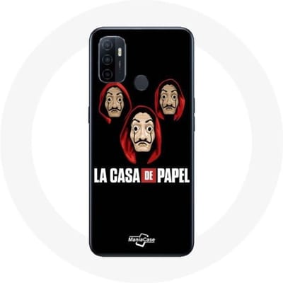 Oppo A53 hoesje La casa de papel Masker en logo