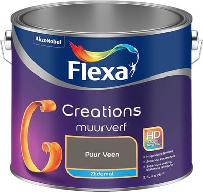 Flexa - Creations Muurverf Zijdemat - Puur Veen - Mengverf - 2,5 L