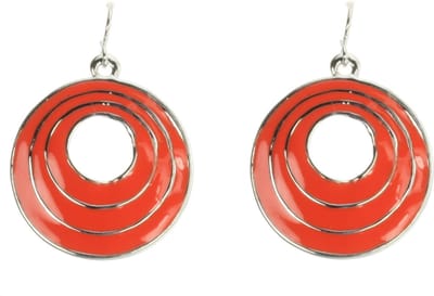 Behave - Ronde oorhangers met rode accenten - Retro stijl voor uitgaan
