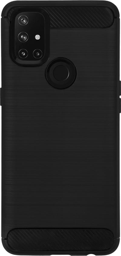 BMAX Carbon soft case hoesje geschikt voor OnePlus N10 - Soft cover - Telefoonhoesje - Beschermhoesje - Telefoonbescherming - Zwart
