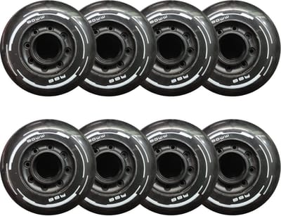TGHY Inline Skates vervangende wielen met lagers ABEC-7 rolschaatsen wielen 8 wielen 72mm/76mm/80mm 88A outdoor skate vervangende wielen, zwart, 72mm
