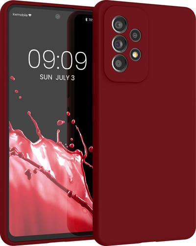 kwmobile telefoonhoesje geschikt voor Samsung Galaxy A53 5G - Hoesje met siliconen coating - Smartphone case in rabarber rood