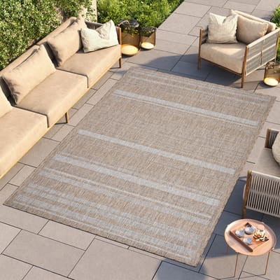 Tapiso Melissa Vloerkleed Bruin Grijs Binnen Buiten Tuin Tapijt Maat- 60x100