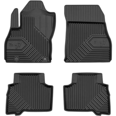 Frogum No.77 Automat / Vloermat - 3D Pasvorm - Geschikt voor Fiat Qubo 2009-2019 - TPE Rubber - 4-delig - Hoge Rand 4cm - Zwart