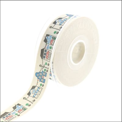 Luxe decoratie lint - inpaklint - Holland thema - grachten pandjes - 25 mm x 20 meter - katoen lint