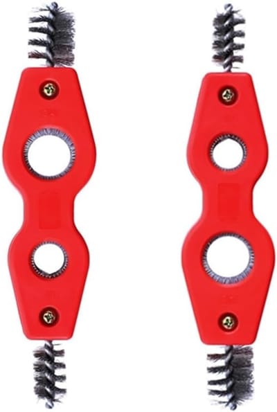2-pack rode koperen pijpreiniger 4-in-1 pijpontbraamborstel koperen pijpborstel pijpontbraamborstel geschikt voor PVC PPR koper messing aluminium pijp, handgereedschap