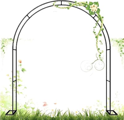 Metalen Klimboog - Tuinboog Rozenboog - Tuin Decoratie - Roestbestendig Stevig Frame - B 120 x H 220 cm - Wit