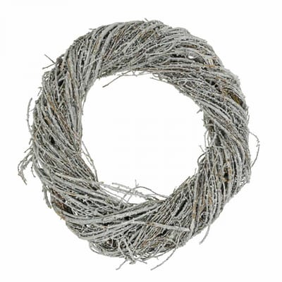Witte dennenkrans Ø30cm decoratieve natuurlijke krans dennennaalden