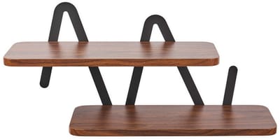 Ostaria Wandrek - wandplank - hout / metaal - MDF - zwart / bruin - woonkamer/keuken
