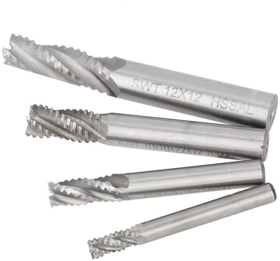 Dailygoods - 4pcs Roughing End Mill - Router Bits - Snelle snede - M6 M8 M10 M12 - Vouwfrezen - Geschikt voor professionele toepassingen