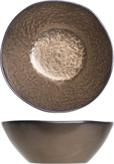 6x Luxe koper kleurige serveerschaaltjes van aardewerk 15 cm - Kommetjes/schaaltjes - Yoghurtbakjes