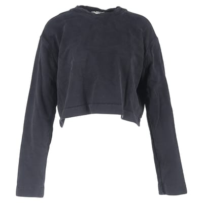 Acne Studios cropped sweater met ronde hals in zwart katoen