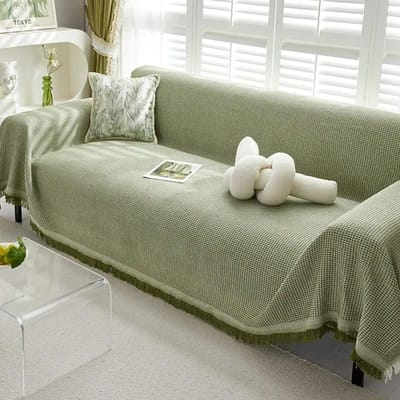 Nappe de canapé universelle quatre saisons couverture complète tissu INS vent crème couverture de camping couverture complète housse de coussin de canapé 90x90cm gray