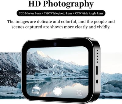 Digitale camera met touchscreen – 4K autofocus vlogcamera, 64MP compactcamera met 16x optische zoom – draagbare point-and-shoot camera, selfiecamera, muziek- en videospeler, geschikt voor kinderen en tieners – wit