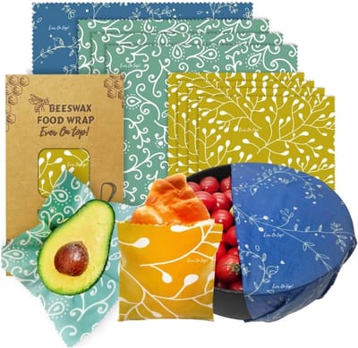 Bijenwasdoek - Herbruikbare Bijenwasfolie - Zero Waste Voedselverpakking - Organisch Katoen met Bijenwas - 3 Formaten (33x36, 25x28, 18x20 cm) - 3 Kleur - 9 stuks