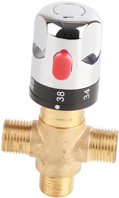 Allecto - 3-weg thermostaatmengkraan - Messing - Eenvoudig te installeren - 11,67 l/min - Veiligheidsinstelling tot 42°C - Ideaal voor badkamer en ...