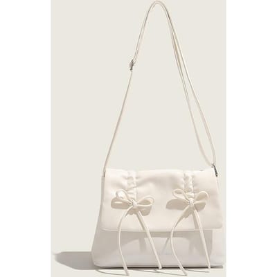 Balletstijl Okseltas Dames Franse Niche Strikband Schoudertas Grote Capaciteit Crossbody Tas white