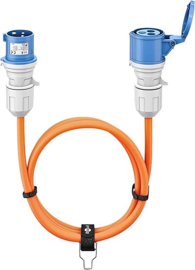 CEE verlengkabel - Campingkabel caravan - Stroomvoorziening buiten - Spatwaterdicht IP44 - 25 meter - Oranje