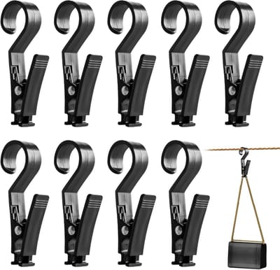 10 Stuks Multifunctionele Kledingknijpers en Tentclips voor Kamperen, Was ophangen en Lampen bevestigen