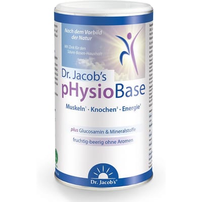 Dr. Jacobs pHysioBase Alkalisch Mineralenpoeder - Magnesium, Kalium, Calcium & Zink - Zuur-Base Balans, Energiemetabolisme & Elektrolytenbalans - 300 g