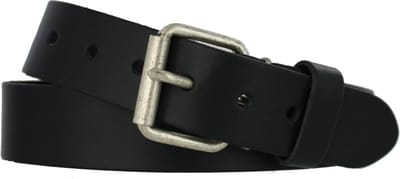 Leren Dames/Heren Riem Glad Leer | 4cm breed | Riemmaat: 85cm (totale lengte: 100cm) | 100% echt leer | Nikkelvrije gesp | Kleur: navy