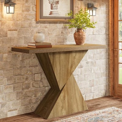 Tribesigns Consoletafel - Dressoirtafel - Industrieel - Bijzettafel - MDF - Bruin - 105 x 30 x 80 cm