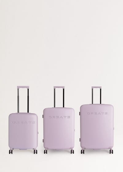 CREATE - Harde polycarbonaat koffer met TSA-slot en multidirectionele wielen - Lavendel - Set: cabina S, M y L - LUGGAGE STUDIO