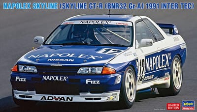 Hasegawa Modelbouwpakket Militaire voertuigen - 20780 Napolex Skyline - Skyline GT-R BNR32 Gr.A 1991 Inter Tec - Japanse Rauto Plastic - 1:24 - Modelbouw