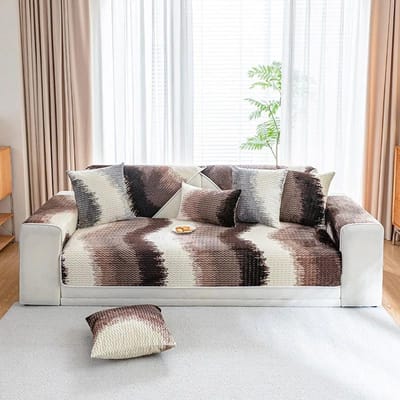 Verdikken Imitatiebont Pluche Bank Inkt Twill Hoes Antislip Zachte Bankhanddoek Bankkussen Voor Woonkamer Moderne Huisdecoratie 70x70cm 1pcs