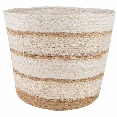 vidaXL 3 st Natuurlijk, Wit en Beige Ø26 x 19 cm 100% Zeegras