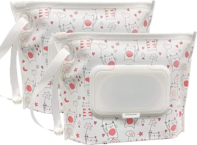 Draagbare natte doekjescontainer voor baby's - Herbruikbare en navulbare dispenser (17 x 14 cm)