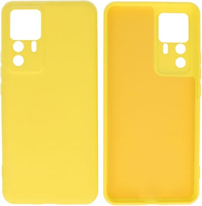 Hoesje Geschikt voor Xiaomi 12T / 12T Pro Hoesje - 2.0mm Dikke Fashion Telefoonhoesje Backcover - Siliconen Hoesje - Geel