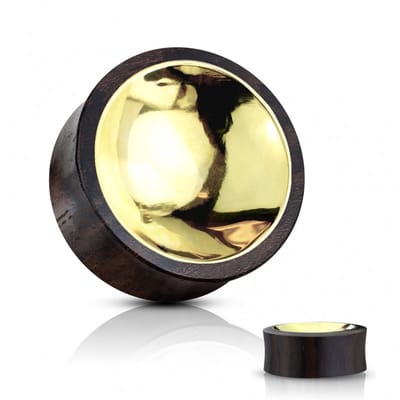 Double Flared Gold Tin Center 12 mm - LMPiercings