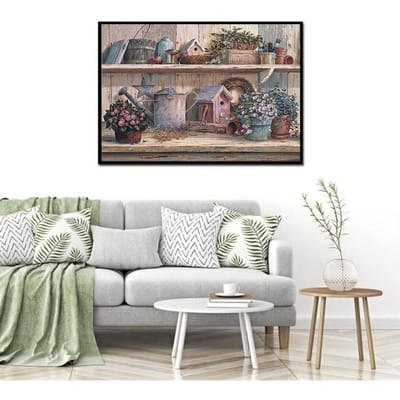 Diamantschilderij Kruissteek Houten Bloemenplank Home Decor Vol Strass 5D Diamantborduurwerk 20X30CM gray