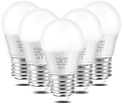5 Stuks E27 LED Lampen G45 - 3W Vervangt 25W Gloeilamp - 280 Lumen - 6500K Wit Licht - Niet Dimbaar