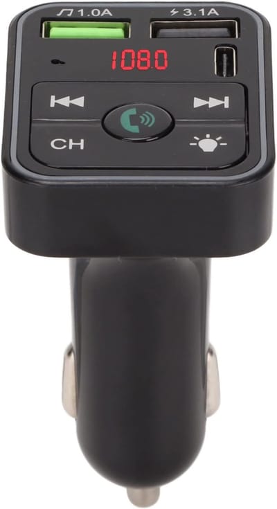 Bluetooth FM-zender - Auto FM-zender Adapter - Muziek Streamen Auto - Bluetooth 5.0 - 14 x 7 x 4 cm