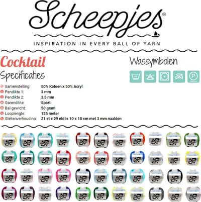 Scheepjes - Cocktail - Kleurenmix Groen - 12 bollen - 50gr - 125mtr