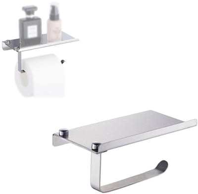 Dailygoods- Toiletpapierhouder met lade - Wandmontage - 304 Roestvrij Staal - Toiletrolhouder - Opslagrek - Eenvoudig te installeren