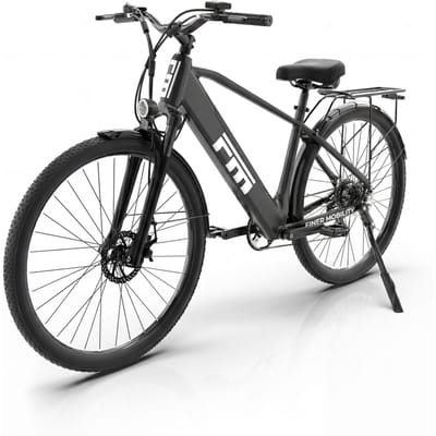 FM M1 Instap Elektrische Fiets, 36V 250W Motor & 36V 13Ah Afneembare Batterij, 27.5  Banden zwart