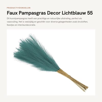 Dailygoods- Pampasgras 55 cm - Kunstpampas - Vaasvulling - Decoratie - Bruiloft - Pluizig en zacht - Nepgras
