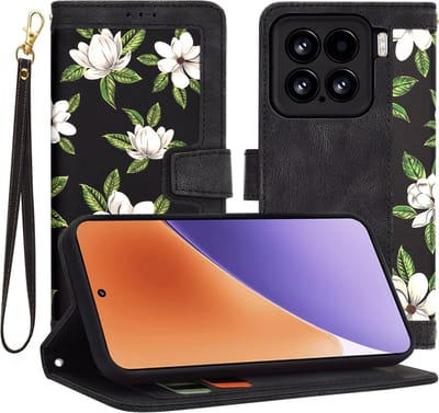 Hoesje geschikt voor Xiaomi 15 - Techsuit FlipCraft Book Wallet Case met koord - Flowers of the Dawn