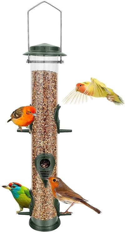Dailygoods- Vogelhuisje Metalen - Vogelvoederhuisje - Weerbestendige Beugel - Eekhoornbestendig - Hangend - Gemakkelijk Te Vullen - Voederhuisje