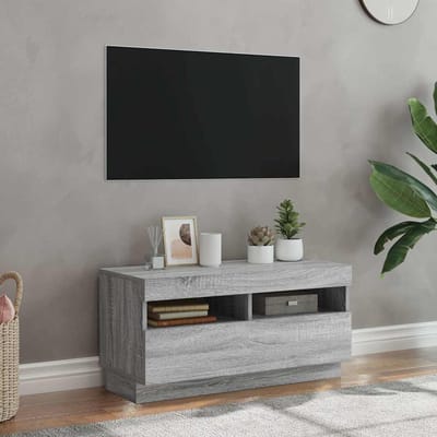 vidaXL - Tv-meubel - met - LED-verlichting - 80x35x40 - cm - grijs - sonoma - eiken