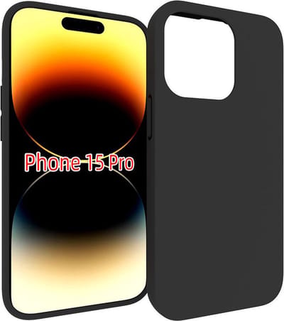 MobyDefend Hoesje - Geschikt voor iPhone 15 Pro - TPU Backcover - Mat Zwart