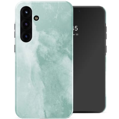 Selencia Hoesje - Geschikt voor Samsung Galaxy S25 Plus - Backcover - Marble Grayed Jade