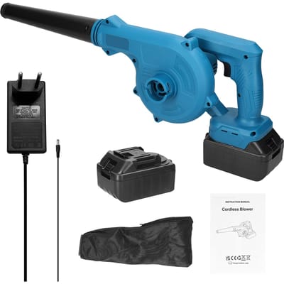 Oplaadbare 2-in-1 Blaas- en zuigbladstofzuiger Hoogvermogen snoerloze elektrische luchtreiniger blauw
