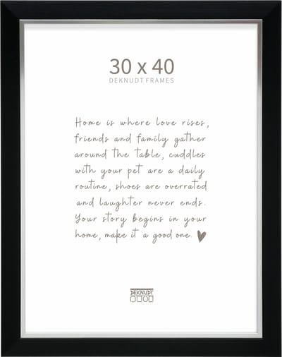 Deknudt Frames fotolijst S45VH2 - zwart met zilverbies - foto 30x40 cm